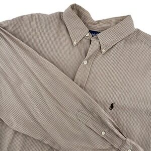 Ralph Lauren Plaid Button Down‎ Long Sleeve Dress Shirt Classic Fit 17 34/35